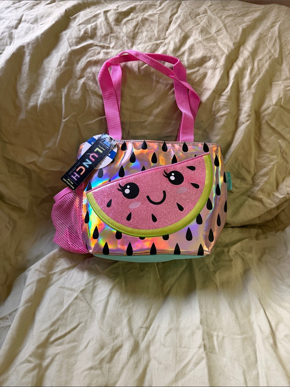 Kids' Pink Watermelon Holographic lunch bag